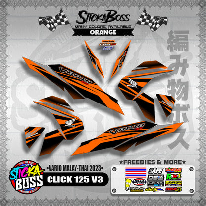 CLICK 125 V3 DECALS ( VARIO MALAY-THAI 2023 )【WITH FREEBIES】
