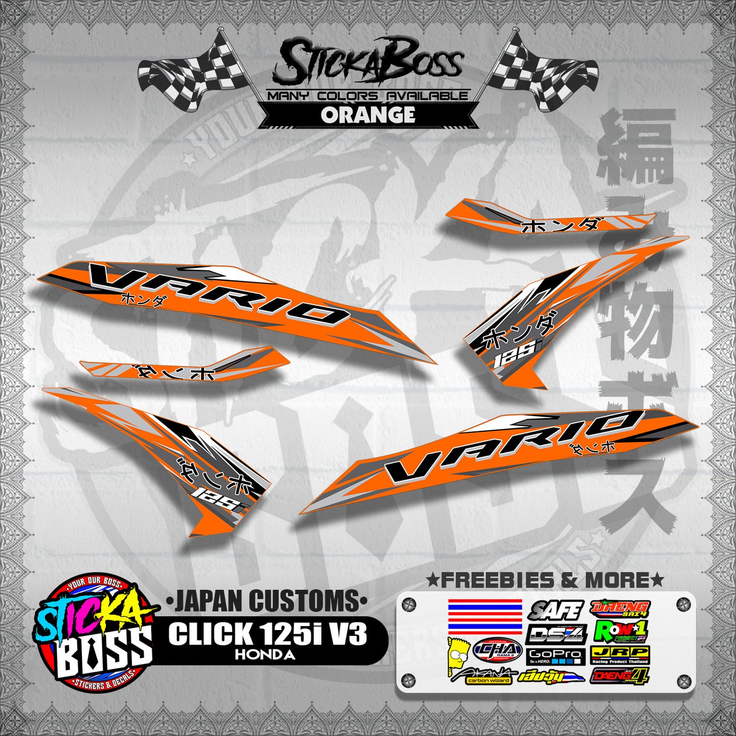 CLICK 125i V3 DECALS ( JAPAN CUSTOMS )【WITH FREEBIES】