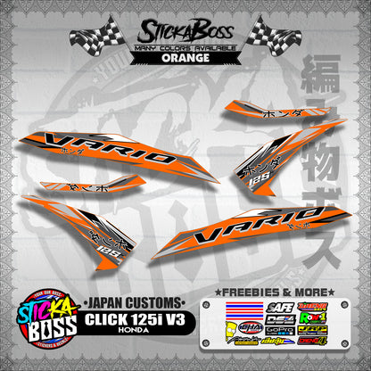 CLICK 125i V3 DECALS ( JAPAN CUSTOMS )【WITH FREEBIES】