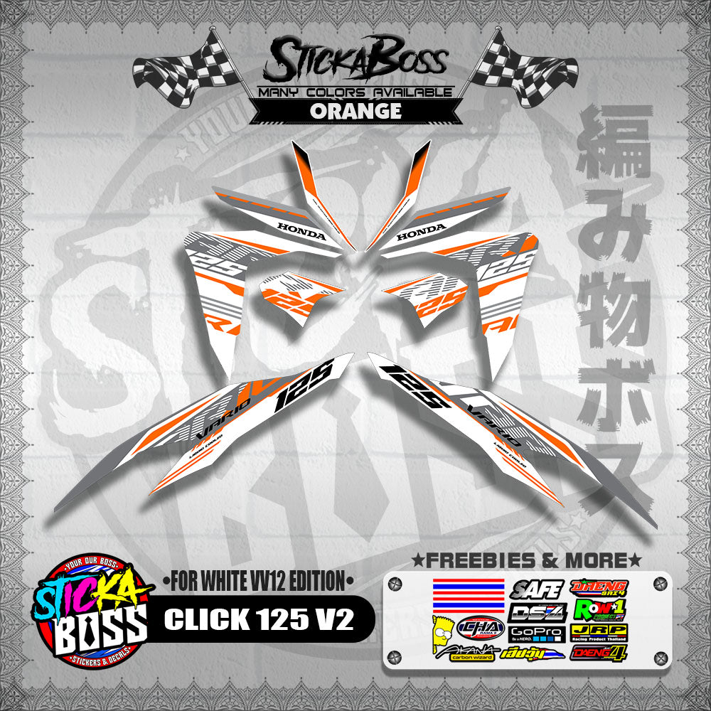 CLICK 125 V2 DECALS ( FOR WHITE VV12 EDITION )【WITH FREEBIES】