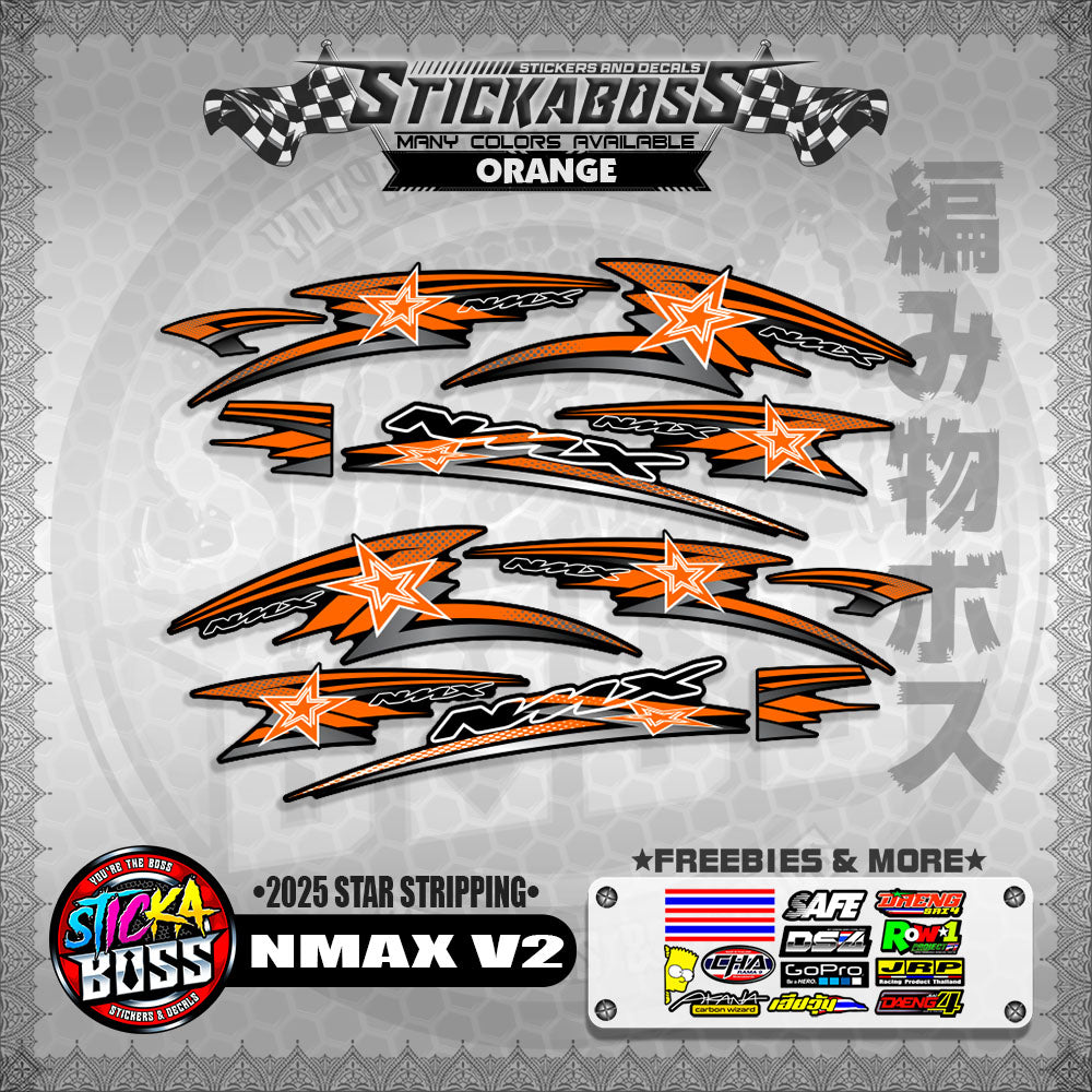NMAX V2 STICKER DECALS ( 2025 STAR STRIPPING )【WITH FREEBIES】