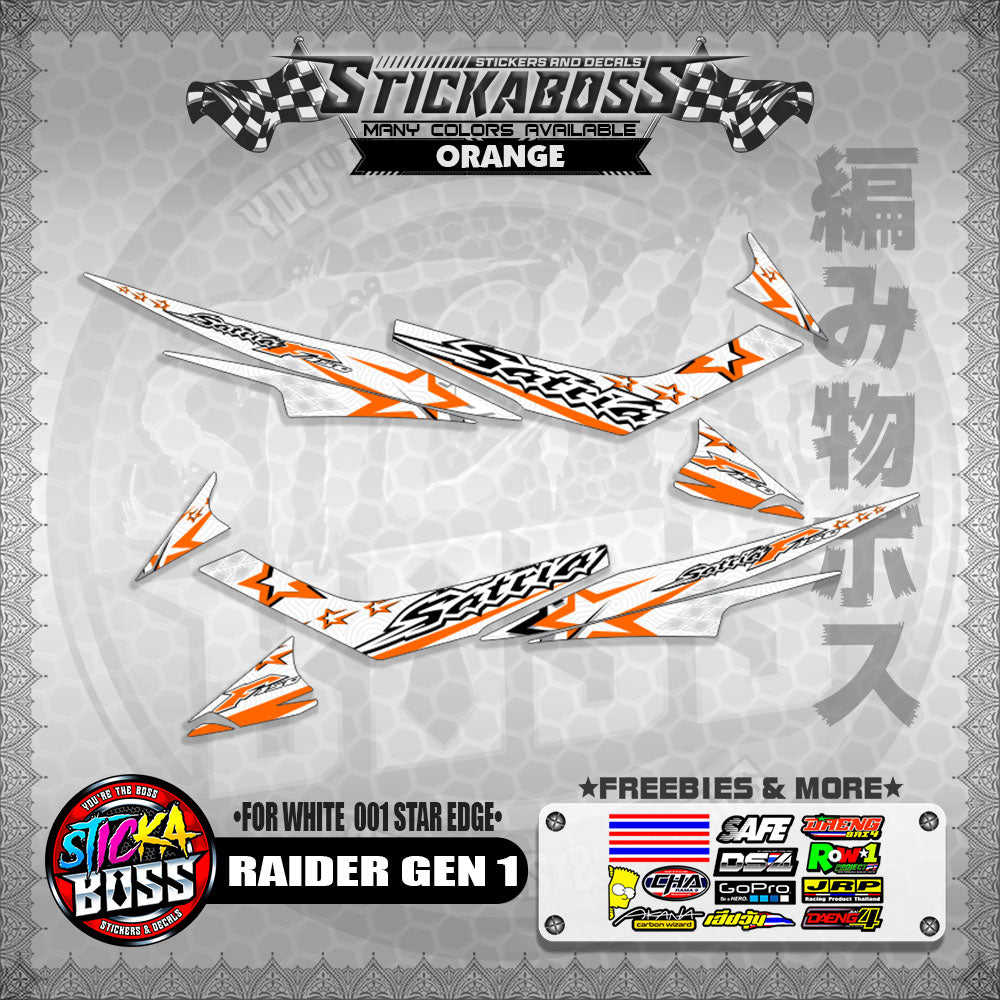 RAIDER GEN 1 MALAYSIAN STICKER DECALS ( FOR WHITE  001 STAR EDGE )【WITH FREEBIES】