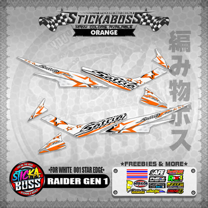 RAIDER GEN 1 MALAYSIAN STICKER DECALS ( FOR WHITE  001 STAR EDGE )【WITH FREEBIES】
