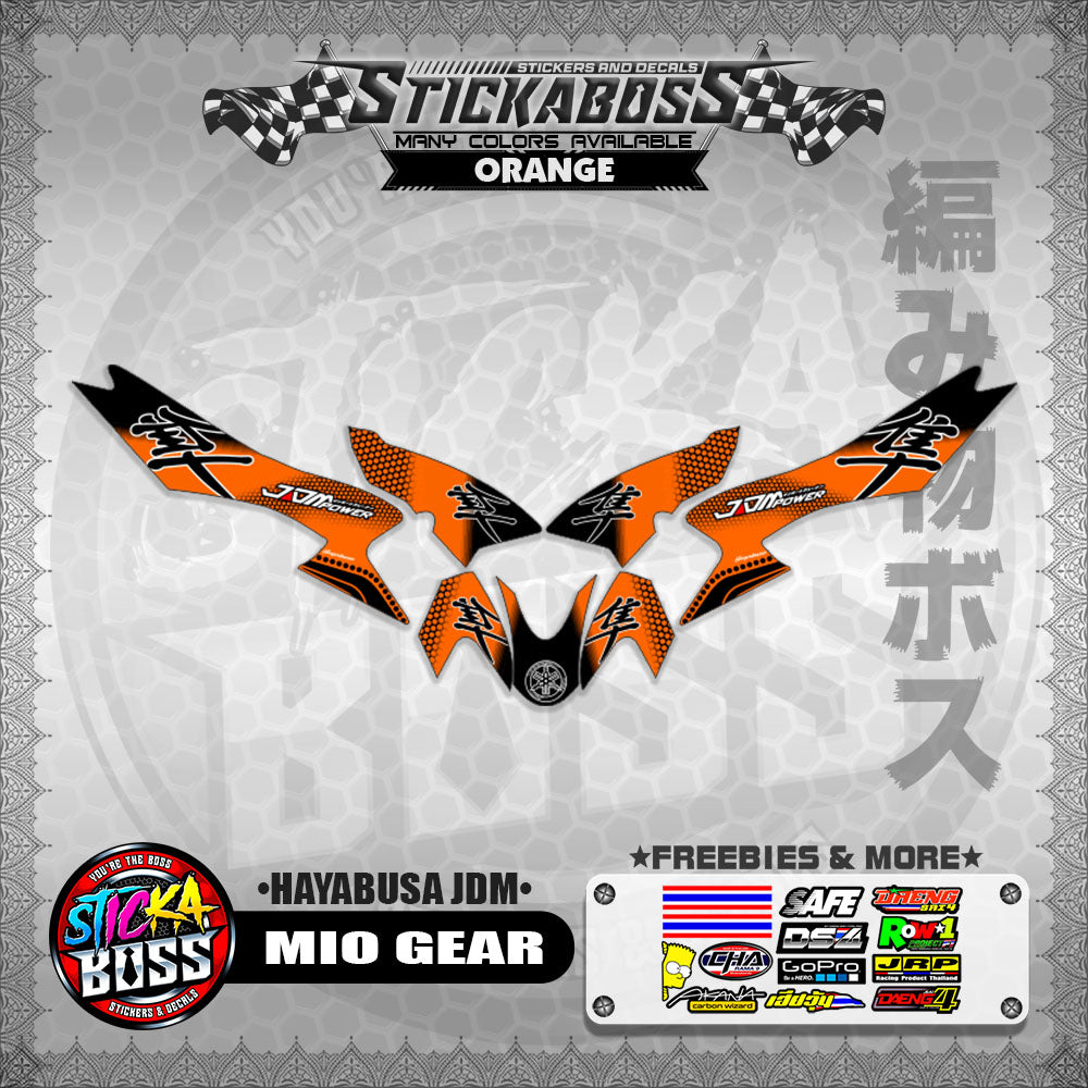 MIO GEAR STICKER DECALS ( HAYABUSA JDM )【WITH FREEBIES】