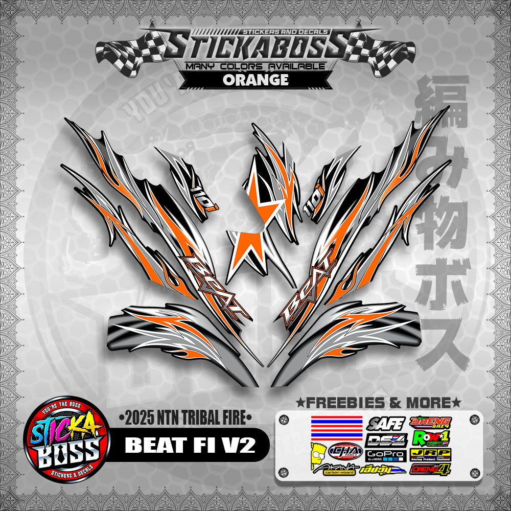 BEAT FI V2 STICKER DECALS ( 2025 NTN TRIBAL FIRE )【WITH FREEBIES】