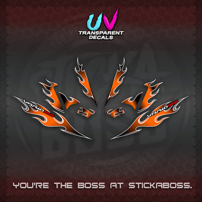 CLICK 125 V4 UV TRANSPARENT VARIO DECALS (2026 MOTIF FLAME 1 TONE)STICKER DECALS By STICKABOSS