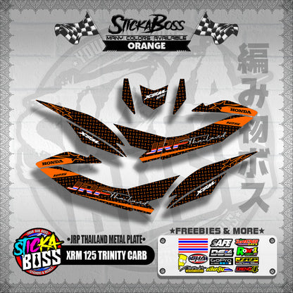 XRM 125 TRINITY CARB DECALS ( JRP THAILAND METAL PLATE )【WITH FREEBIES】