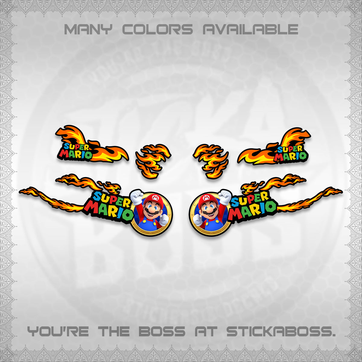 FAZZIO DECALS (FLAMES 02 SUPER-M MOTIF) STICKER KITS BY STICKABOSS