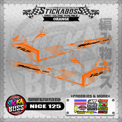【PREMIUM UV PRINT】TRANSPARENT NICE 125 STICKER DECALS ( MALAYSIAN SPLASH DESIGN )【WITH FREEBIES】