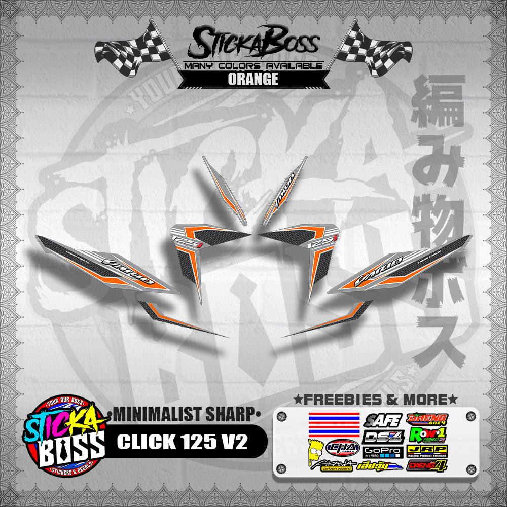 CLICK 125 V2 DECALS ( MINIMALIST SHARP )【WITH FREEBIES】