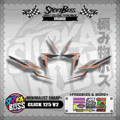 CLICK 125 V2 DECALS ( MINIMALIST SHARP )【WITH FREEBIES】