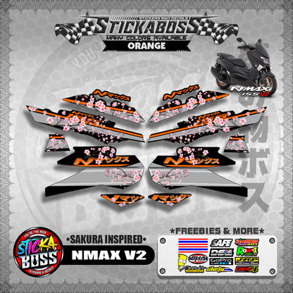 NMAX V2 STICKER DECALS ( SAKURA INSPIRED )【WITH FREEBIES】
