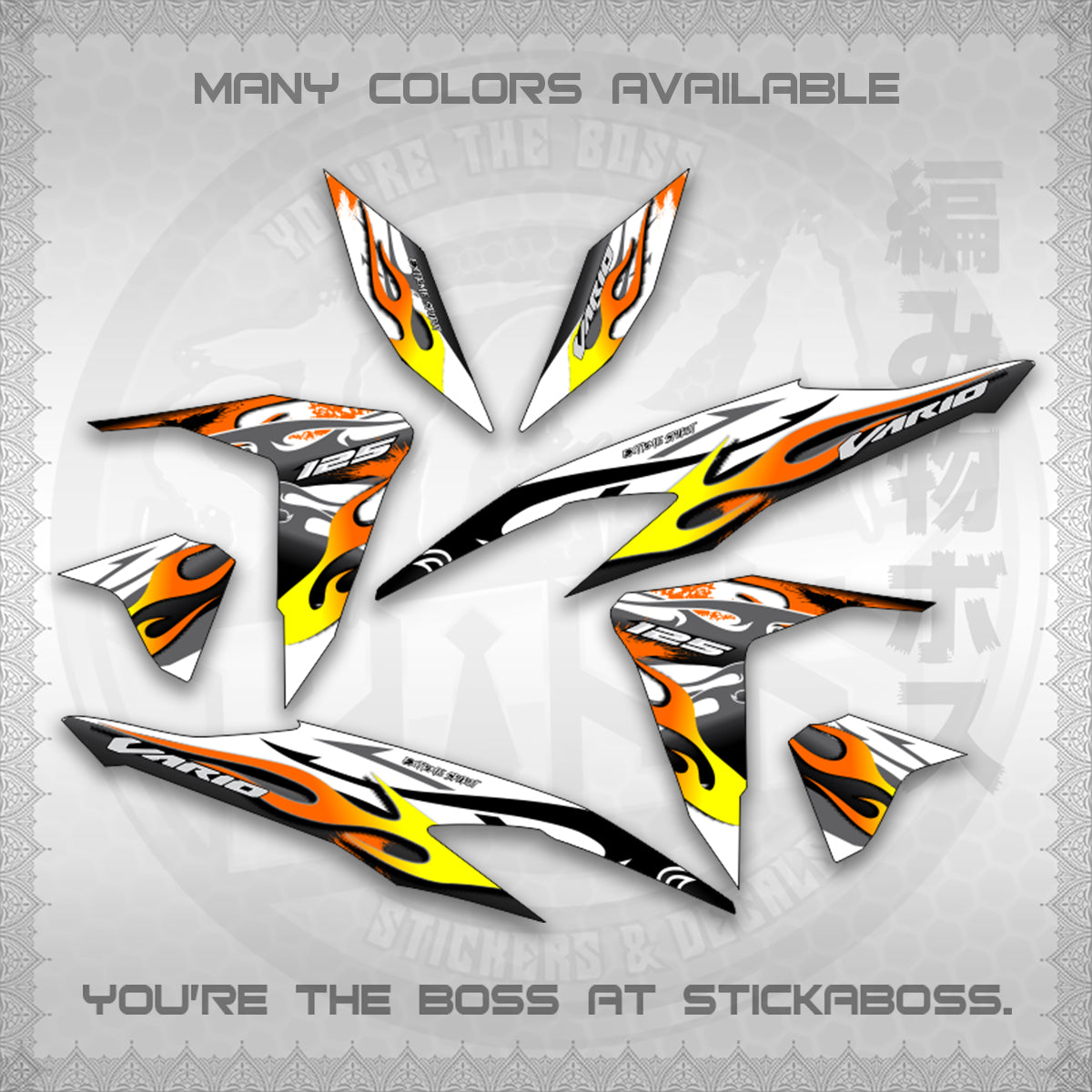 CLICK 125 V2 MALAY CONCEPT ( FOR WHITE TRIBAL X FIRE CUSTOM ) STICKER DECALS By STICKABOSS