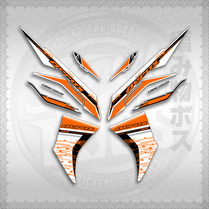 STICKER DECALS for AEROX V3 ALPHA TURBO INDO FOR WHITE (AV3NESTEDMA) By STICKABOSS (SOFIE LAMINATED WATERPROOF)