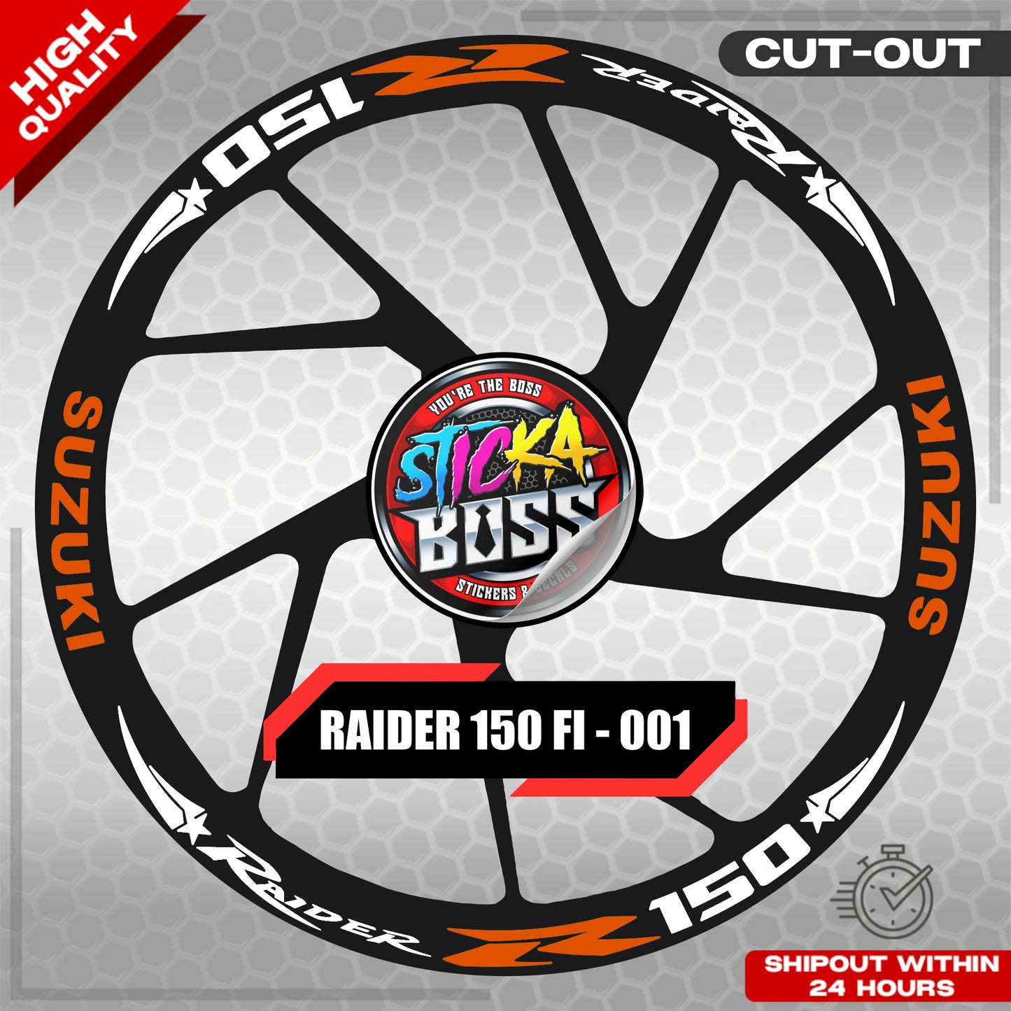 Suzuki Raider R150 Mag Sticker - 001 Star | VINYL WATERPROOF CUT-OUT DECALS