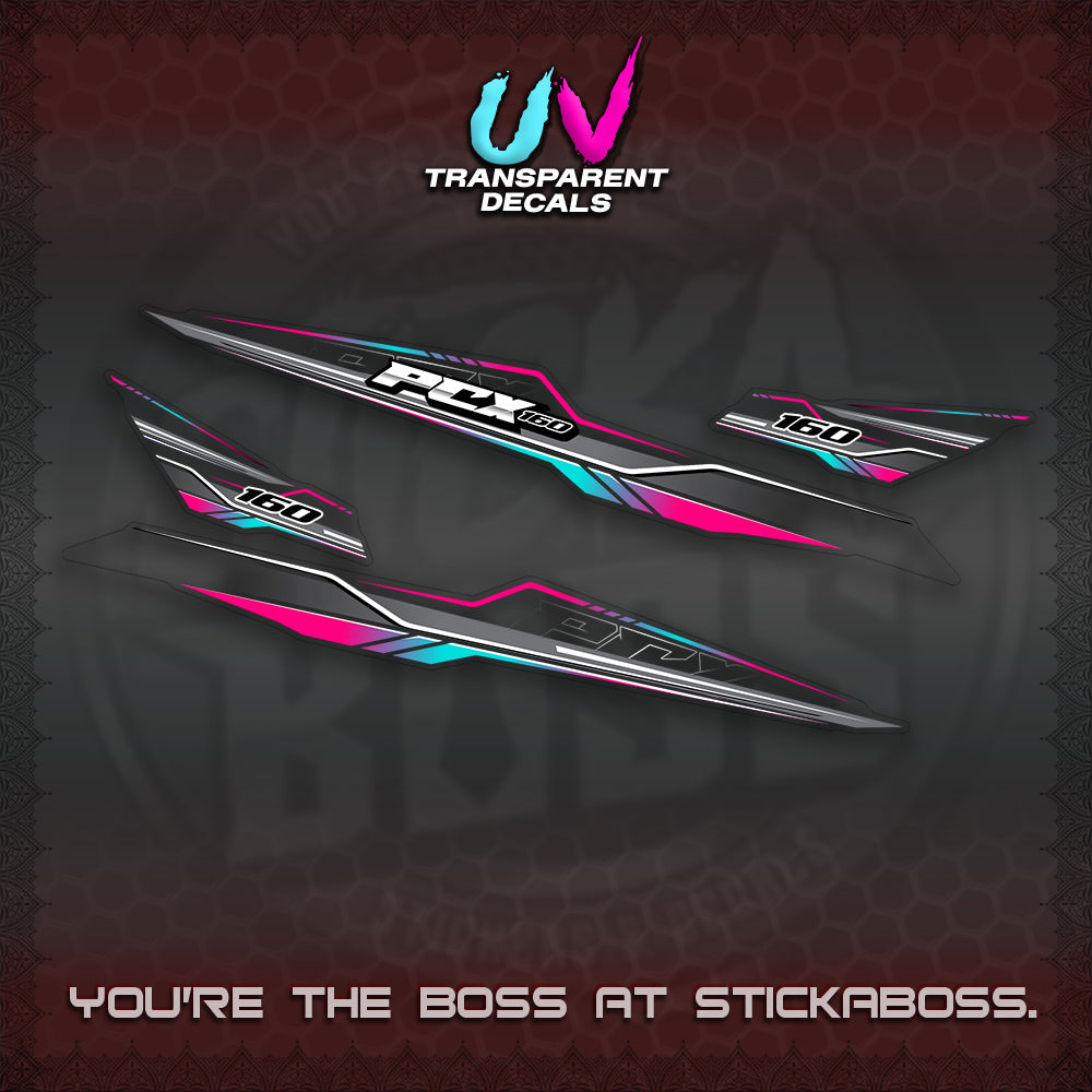 PCX 155 160 UV TRANSPARENT INDO DECALS (P007 NEW DESIGN)STICKER DECALS By STICKABOSS