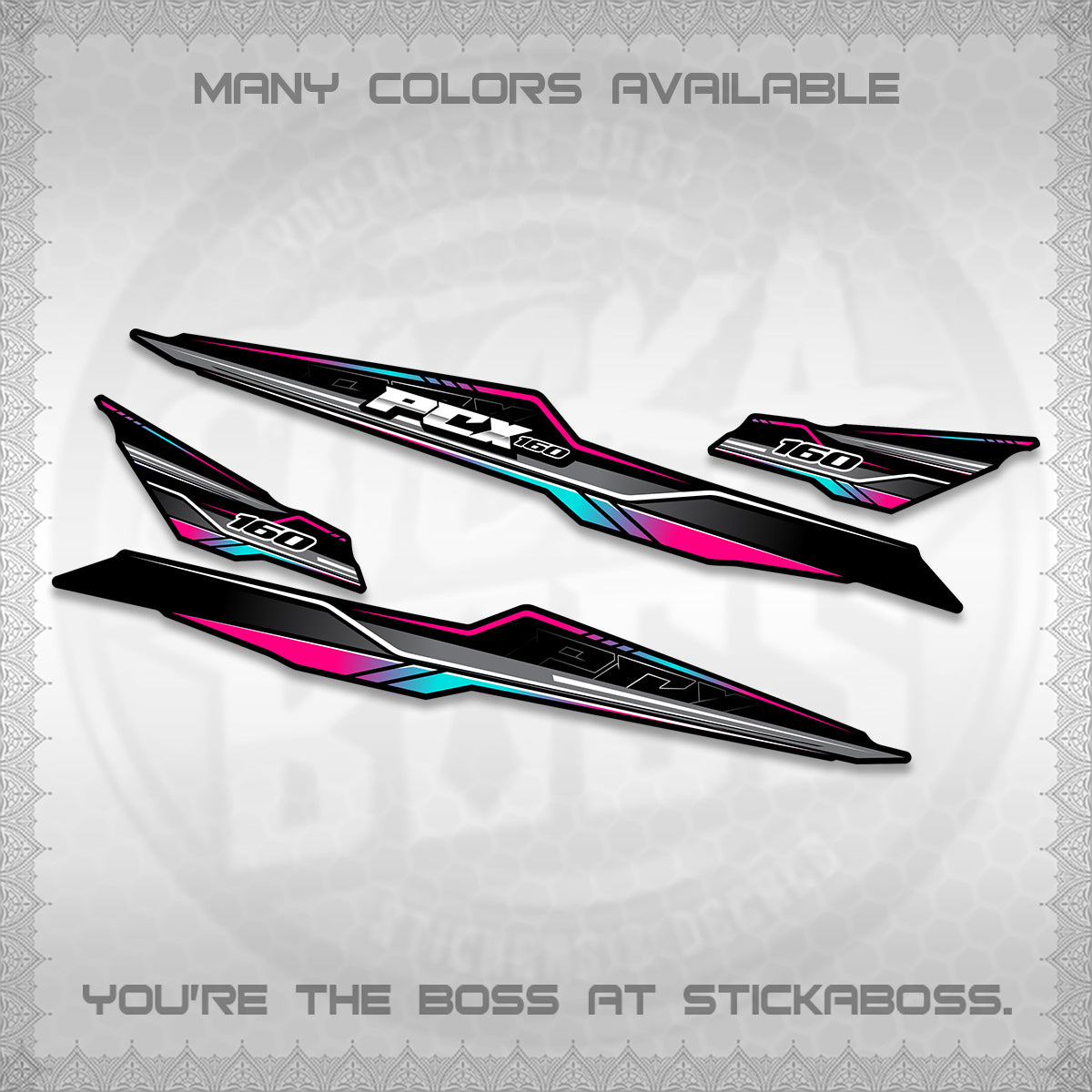 PCX 155 160 INDO DECALS (P007 NEW DESIGN)STICKER DECALS By STICKABOSS