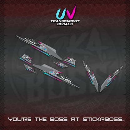 NMAX V1 THAI-INDO  UV TRANSPARENT DECALS (THMI 02 DESIGN)STICKER DECALS By STICKABOSS