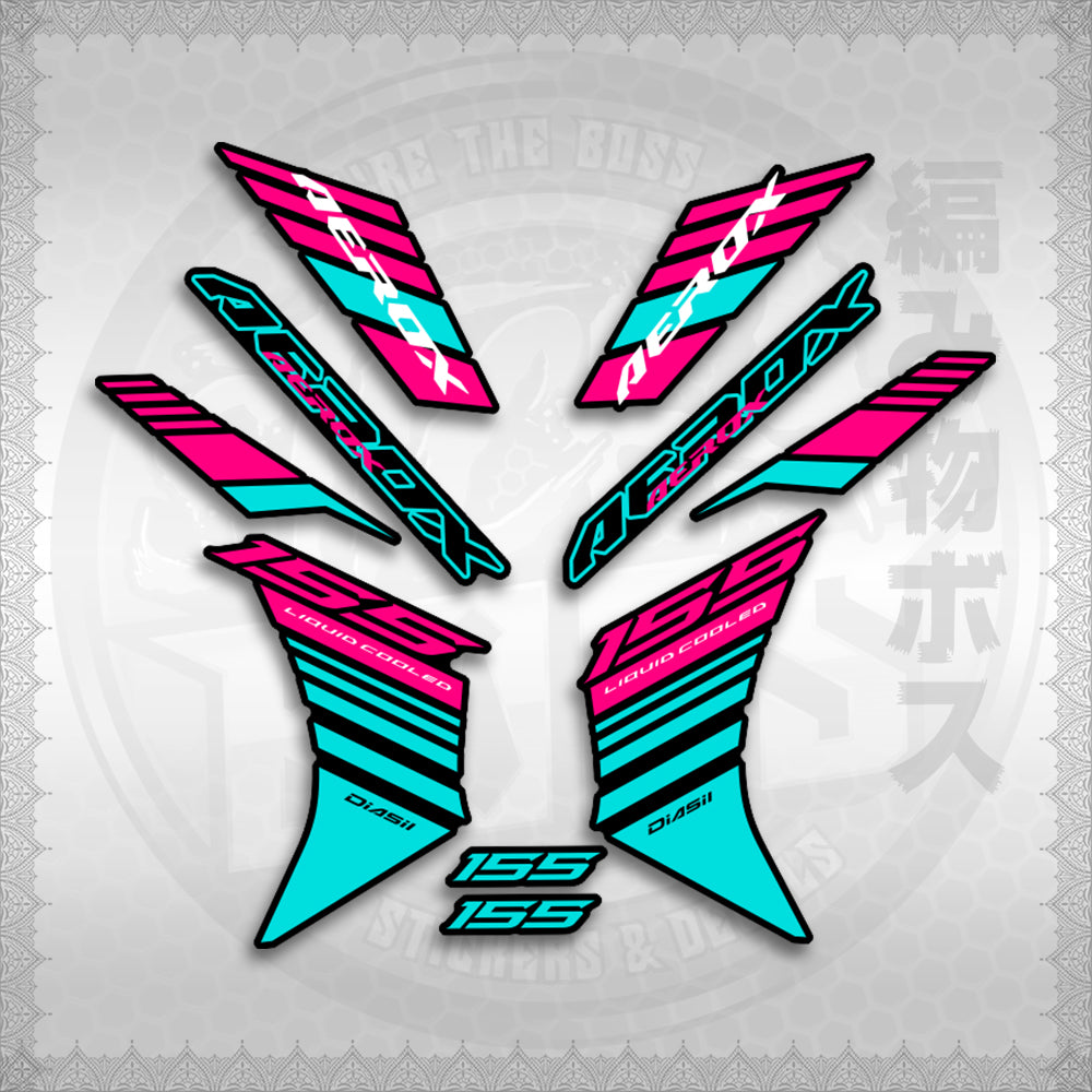 STICKER DECALS for AEROX V3 ALPHA TURBO INDO (AV3BAST) By STICKABOSS (SOFIE LAMINATED WATERPROOF)