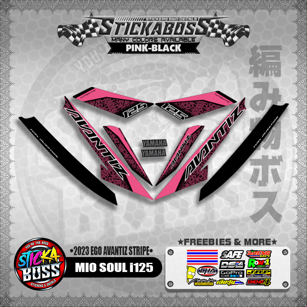 MIO SOUL I 125 STICKER DECALS ( 2023 EGO AVANTIZ STRIPE )【WITH FREEBIES】