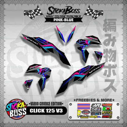 CLICK 125 V3 DECALS ( VARIO GRUDGE EDITION )【WITH FREEBIES】
