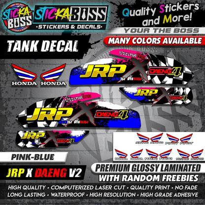 TMX / RUSI / PINOY / MOTOPOSH / SKYGO TANK DECALS STICKER ( JRP X DAENG V2 )【WITH FREEBIES】