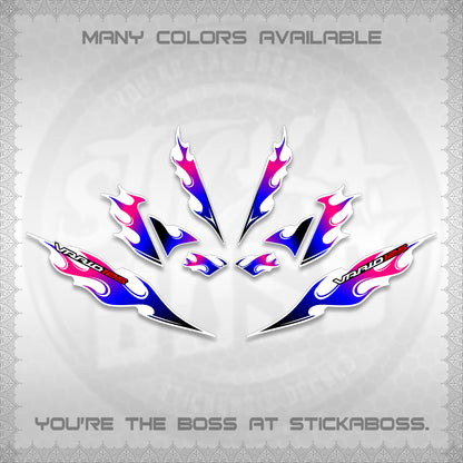 CLICK 125 V4 FOR WHITE VARIO DECALS (2026 MOTIF FLAME 2 TONE)STICKER DECALS By STICKABOSS