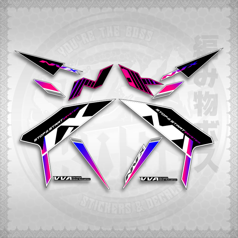 STICKER DECALS for AEROX V3 ALPHA TURBO INDO (AV3SHBOST) By STICKABOSS (SOFIE LAMINATED WATERPROOF)