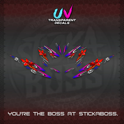 CLICK 125 V4 UV TRANSPARENT DECALS (2026 ARAI STAR RACING DESIGN) STICKER DECALS By STICKABOSS