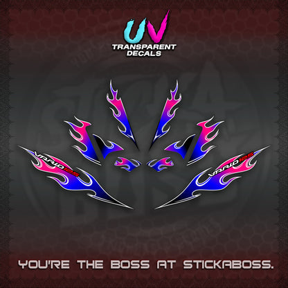 CLICK 125 V4 UV TRANSPARENT VARIO DECALS (MOTIF FLAME 2)STICKER DECALS By STICKABOSS