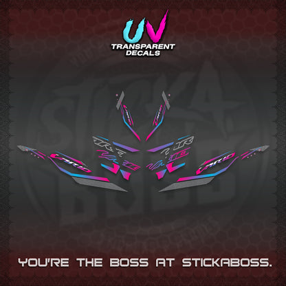 CLICK 125 V4 VARIO UV TRANSPARENT DECALS (2026 WHITE EDITION DESIGN) STICKER KITS By STICKABOSS