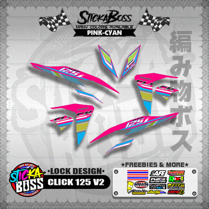 CLICK 125 V2 DECALS ( LOCK DESIGN )【WITH FREEBIES】