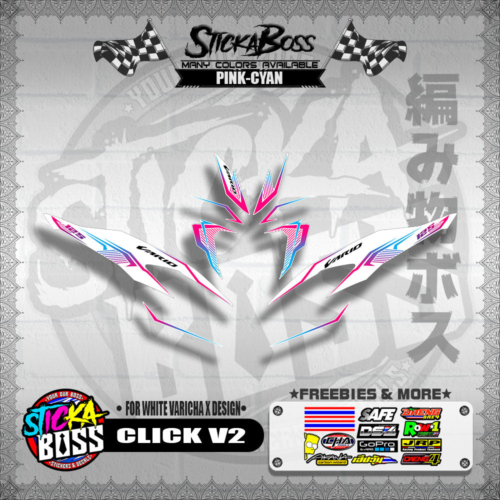 CLICK V2 DECALS ( FOR WHITE VARICHA X DESIGN )【WITH FREEBIES】