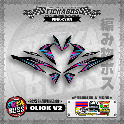 CLICK V2 INDO STICKER DECALS ( 2025 SHARPLINES 001 )【WITH FREEBIES】