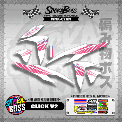 CLICK V2 DECALS ( FOR WHITE SKYLINE INSPIRED )【WITH FREEBIES】