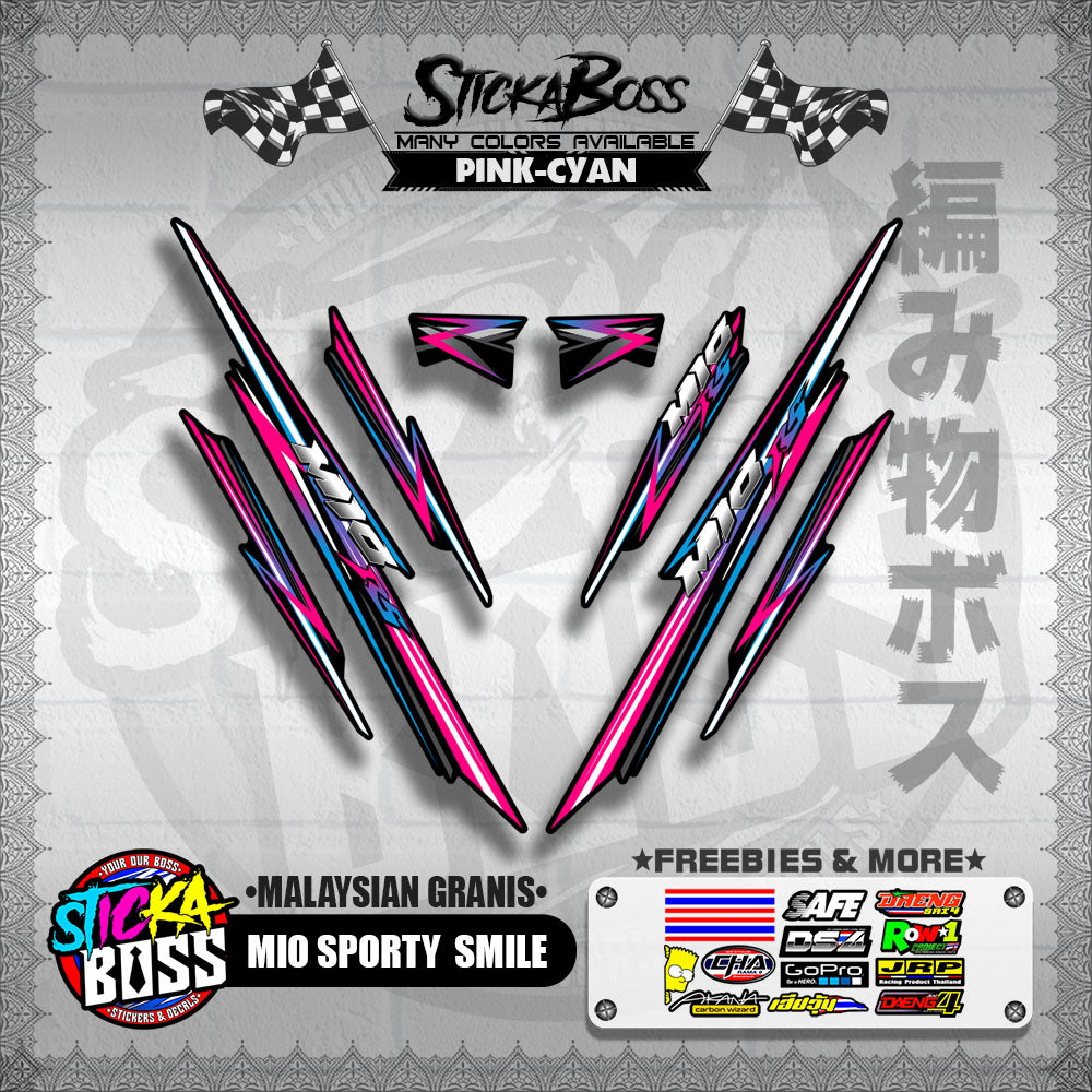 MIO SPORTY / SMILE DECALS ( MALAYSIAN GRANIS ) [ PREMIUM GLOSSY LAMINATED ]【WITH FREEBIES】