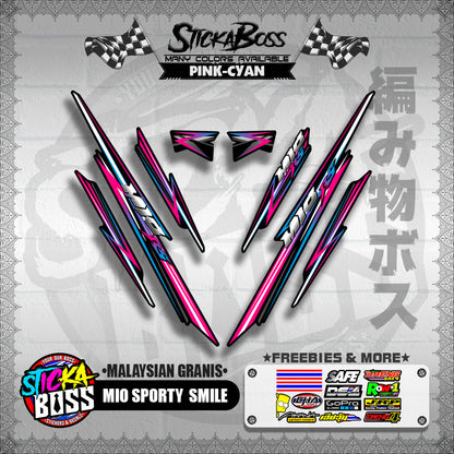 MIO SPORTY / SMILE DECALS ( MALAYSIAN GRANIS ) [ PREMIUM GLOSSY LAMINATED ]【WITH FREEBIES】