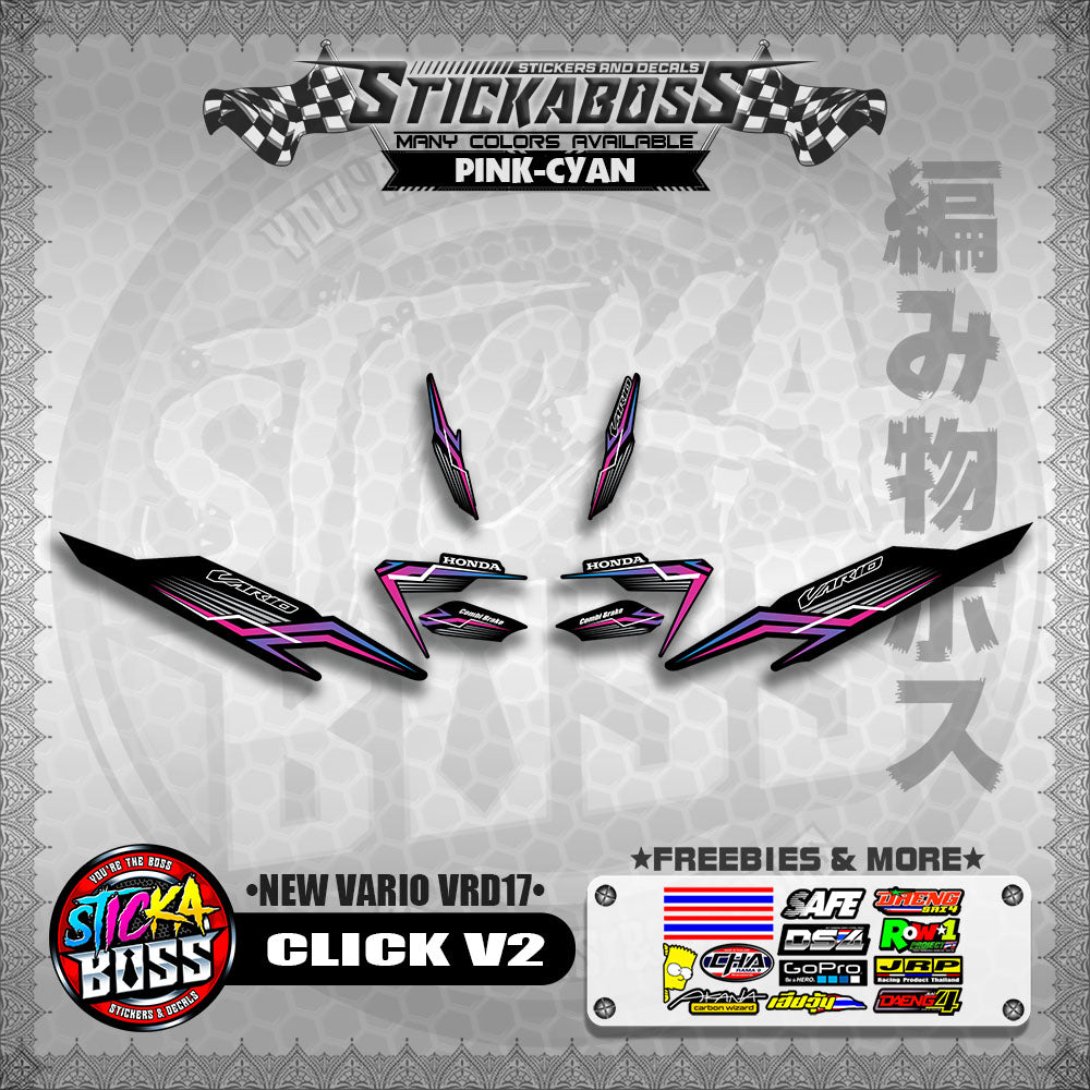 CLICK 125 V2 DECALS ( NEW VARIO VRD17 ) [PREMIUM GLOSSY LAMINATED ]【WITH FREEBIES】