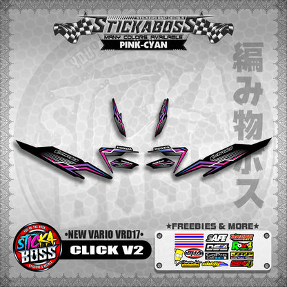 CLICK 125 V2 DECALS ( NEW VARIO VRD17 ) [PREMIUM GLOSSY LAMINATED ]【WITH FREEBIES】