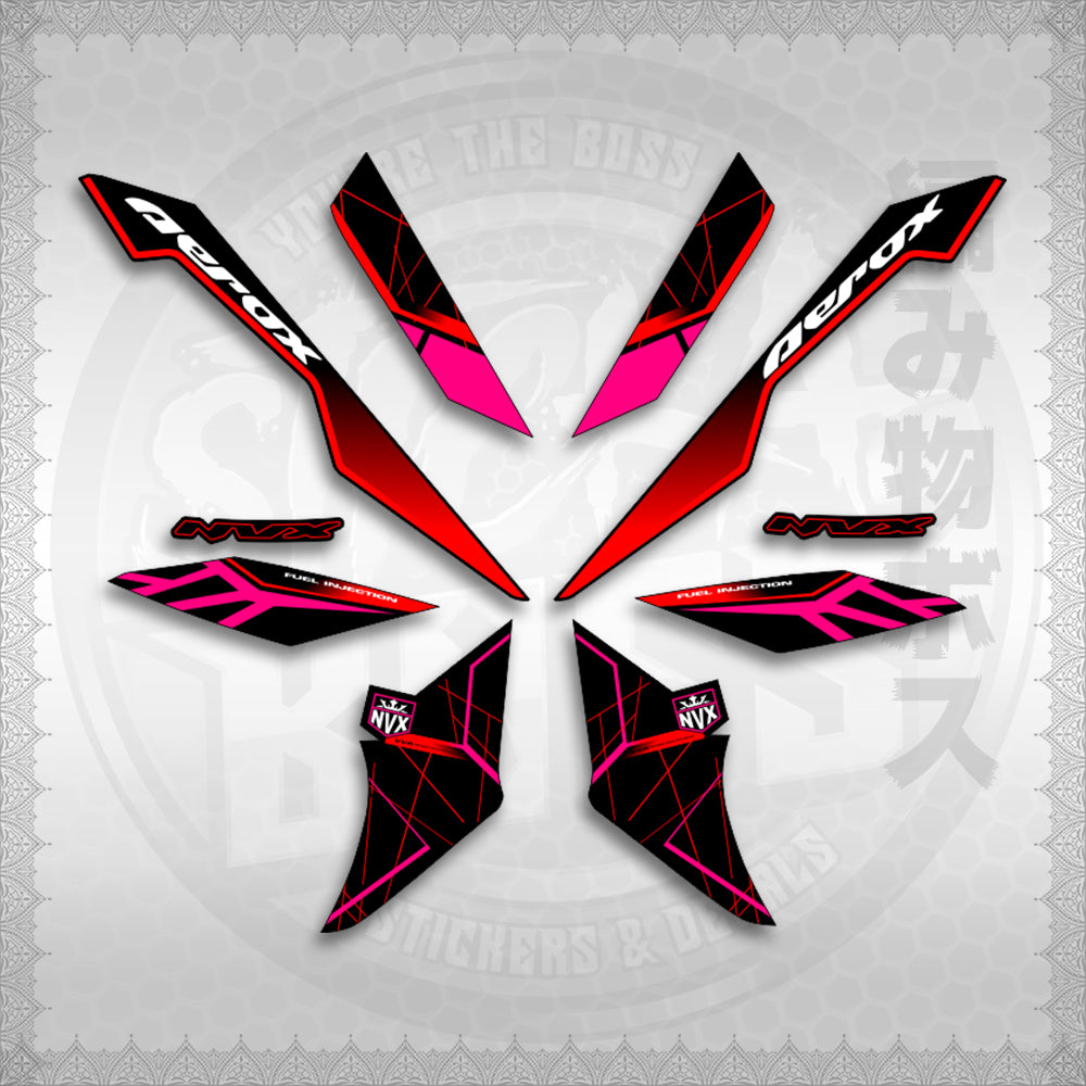 STICKER DECALS for AEROX V3 ALPHA TURBO INDO-MALAYSIAN (AV3MAMABO) By STICKABOSS (SOFIE LAMINATED WATERPROOF)