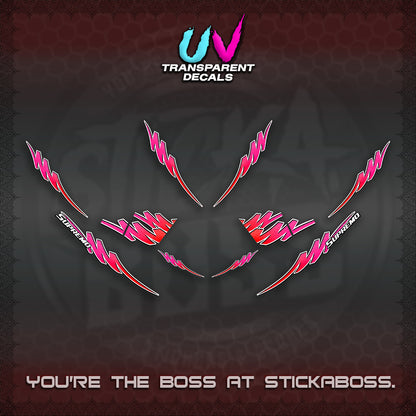 AEROX V2 UV TRANSPARENT STRIPING DECALS (2 TONE PUTRA VIRDIAN)STICKER DECALS By STICKABOSS (Copy)