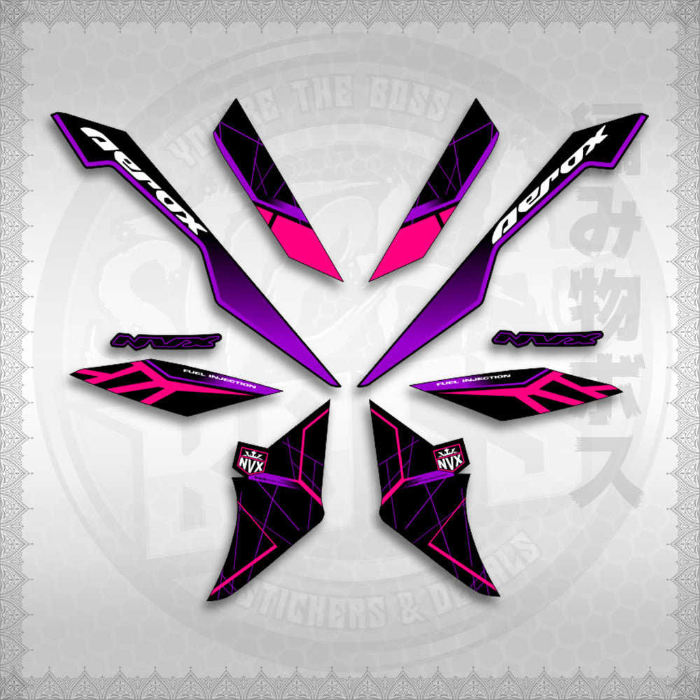 STICKER DECALS for AEROX V3 ALPHA TURBO INDO-MALAYSIAN (AV3MAMABO) By STICKABOSS (SOFIE LAMINATED WATERPROOF)