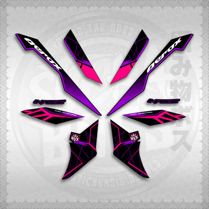 STICKER DECALS for AEROX V3 ALPHA TURBO INDO-MALAYSIAN (AV3MAMABO) By STICKABOSS (SOFIE LAMINATED WATERPROOF)