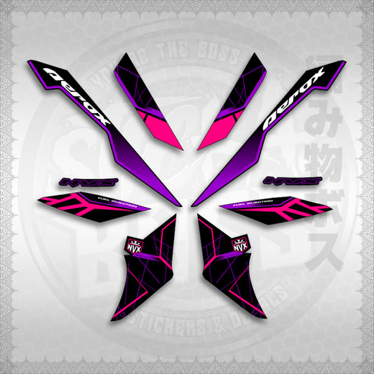 STICKER DECALS for AEROX V3 ALPHA TURBO INDO-MALAYSIAN (AV3MAMABO) By STICKABOSS (SOFIE LAMINATED WATERPROOF)