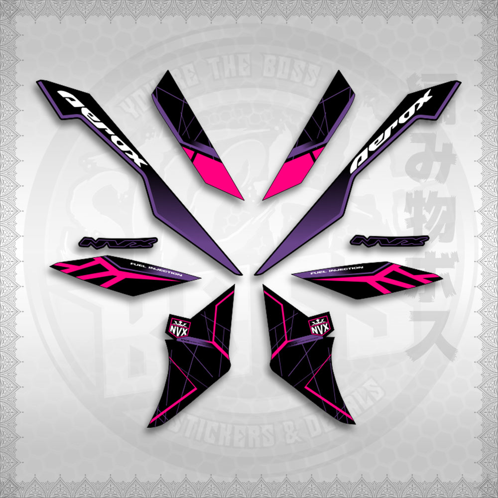 STICKER DECALS for AEROX V3 ALPHA TURBO INDO-MALAYSIAN (AV3MAMABO) By STICKABOSS (SOFIE LAMINATED WATERPROOF)