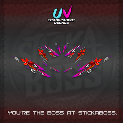 CLICK 125 V4 UV TRANSPARENT DECALS (2026 ARAI STAR RACING DESIGN) STICKER DECALS By STICKABOSS