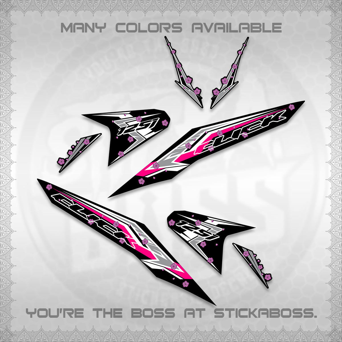 CLICK V2 VARIO DECALS (MOTIF POLET SAKURA DESIGN)STICKER DECALS By STICKABOSS