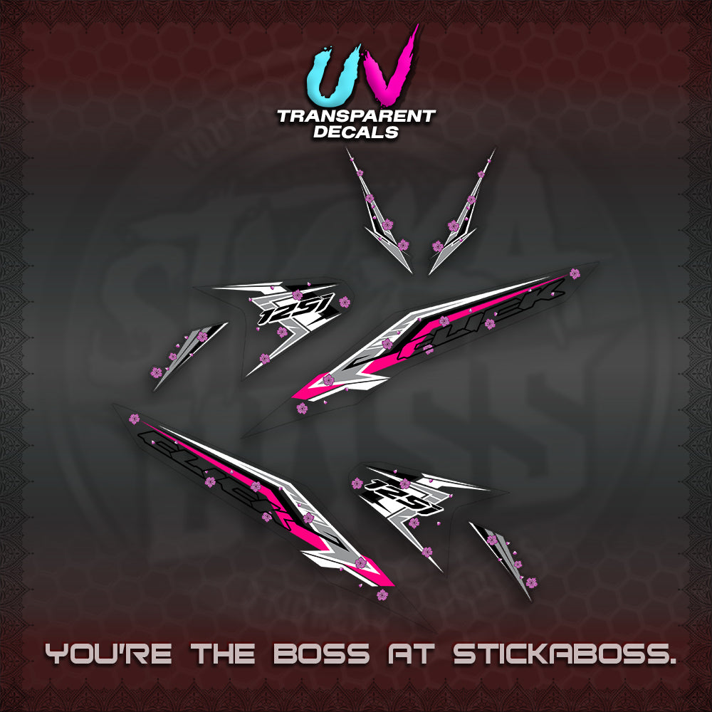 CLICK V2 UV TRANSPARENT VARIO DECALS (MOTIF POLET SAKURA DESIGN)STICKER DECALS By STICKABOSS