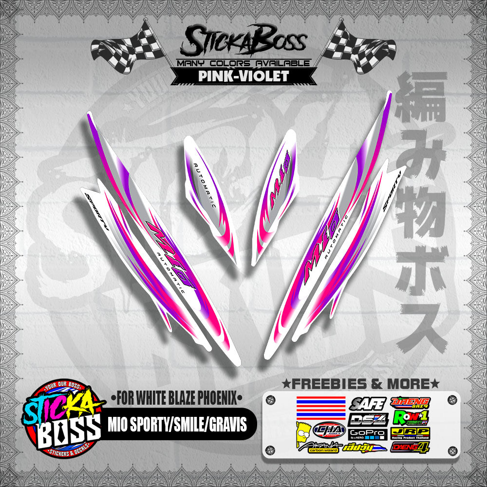 MIO SPORTY / SMILE / GRAVIS DECALS ( FOR WHITE BLAZE PHOENIX )【WITH FREEBIES】