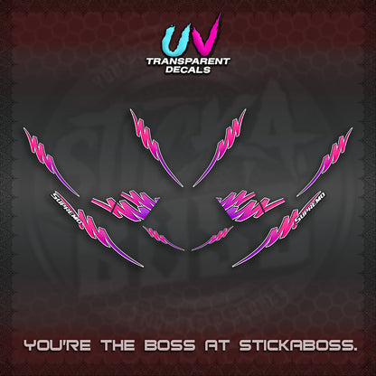 AEROX V2 UV TRANSPARENT STRIPING DECALS (2 TONE PUTRA VIRDIAN)STICKER DECALS By STICKABOSS (Copy)